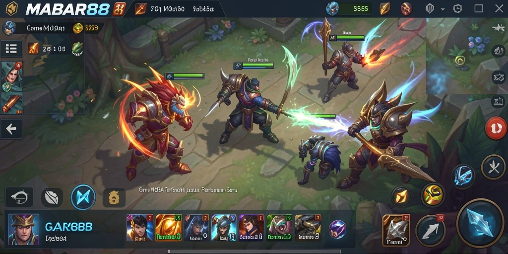 Screenshot yang menunjukkan aksi intens dalam permainan MABAR88.