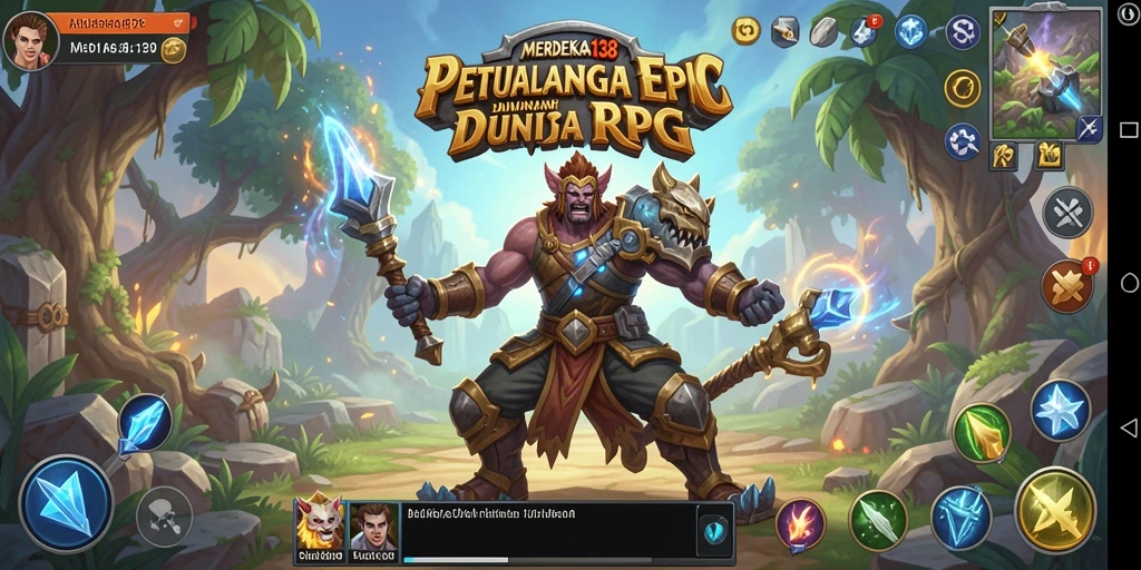 Screenshot dari gameplay RPG yang menampilkan pertarungan seru.
