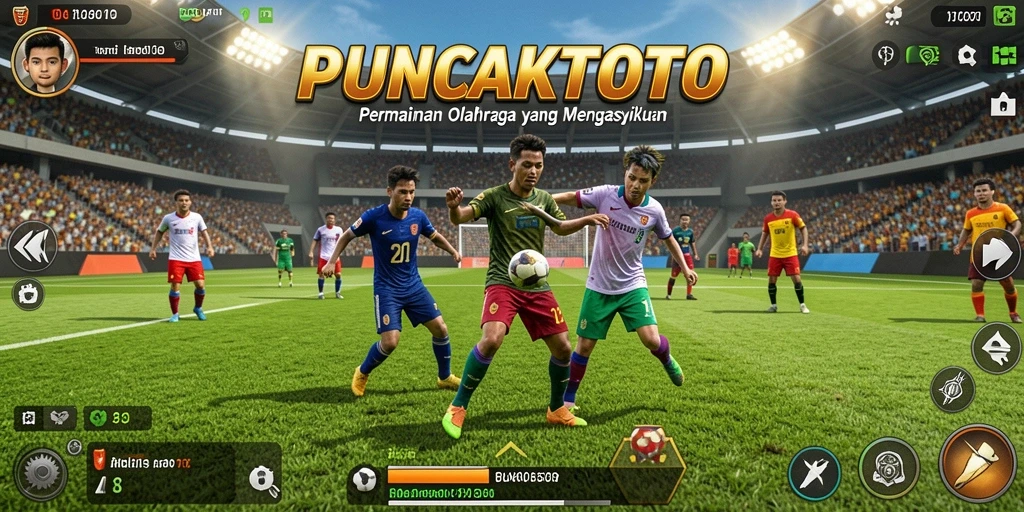 Tampilan gameplay PUNCAKTOTO yang memukau dengan aksi olahraga yang seru.