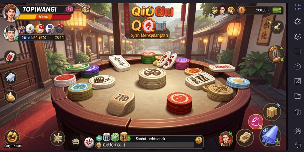 Tampilan gameplay seru dari TOPIWANGI saat bermain QiuQiu.