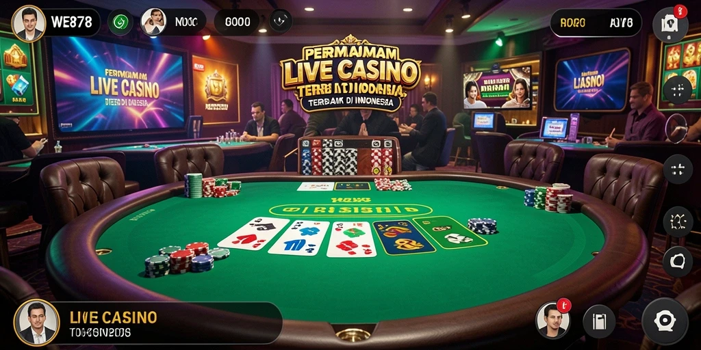 Screenshot WE878 menampilkan permainan Live Casino yang mendebarkan dan interaktif.